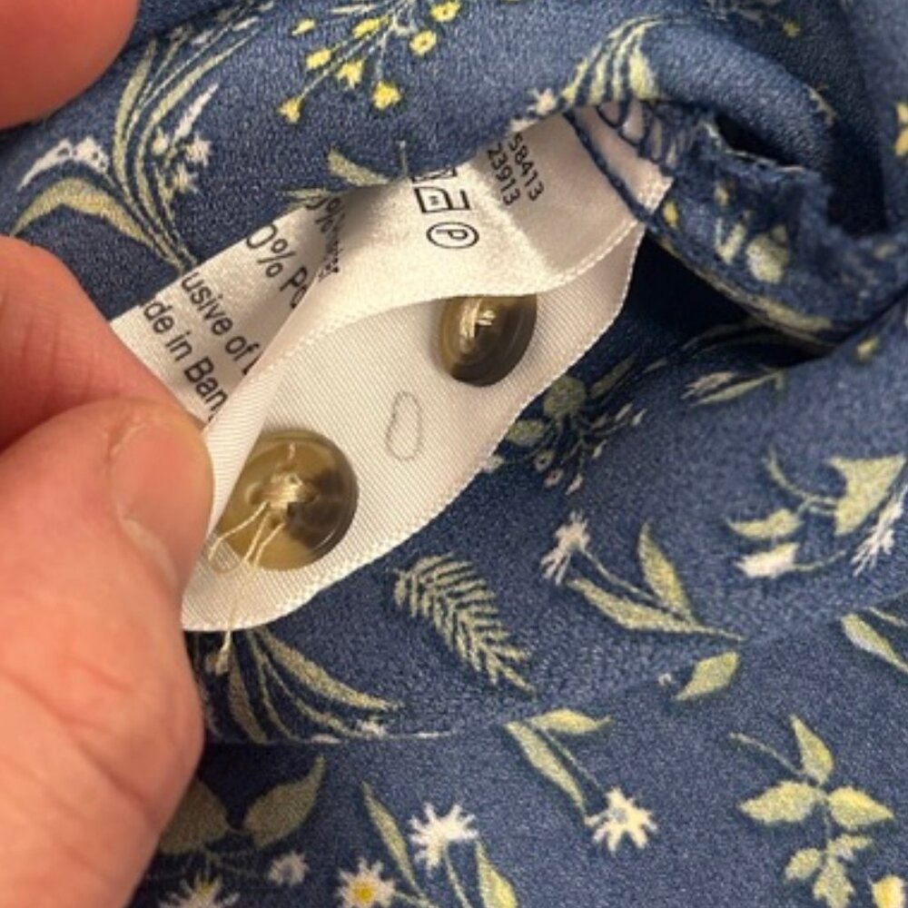 Jachs Girlfriend Blue Floral Boho‎ Peasant Top Medium - Picture 12 of 14
